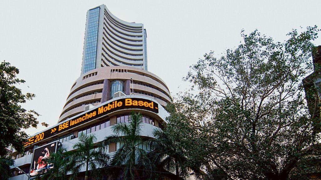 Sensex crosses 77,000-mark, then tumbles into the red